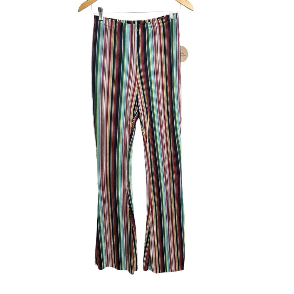 Camila Coelho Revolve Jaggar Multi Color High Waist Stripe Flare Pull On Pant S - Picture 4 of 9